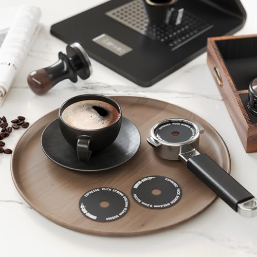 Image of MHW-3BOMBER 51mm Espresso Puck Screen - 0.2mm Ultra Thin Espresso Puck - Metal Reusable Coffee Filter for Portafilter Basket 51mm - Puck Screen with Titanium Coating FG7048B-OS