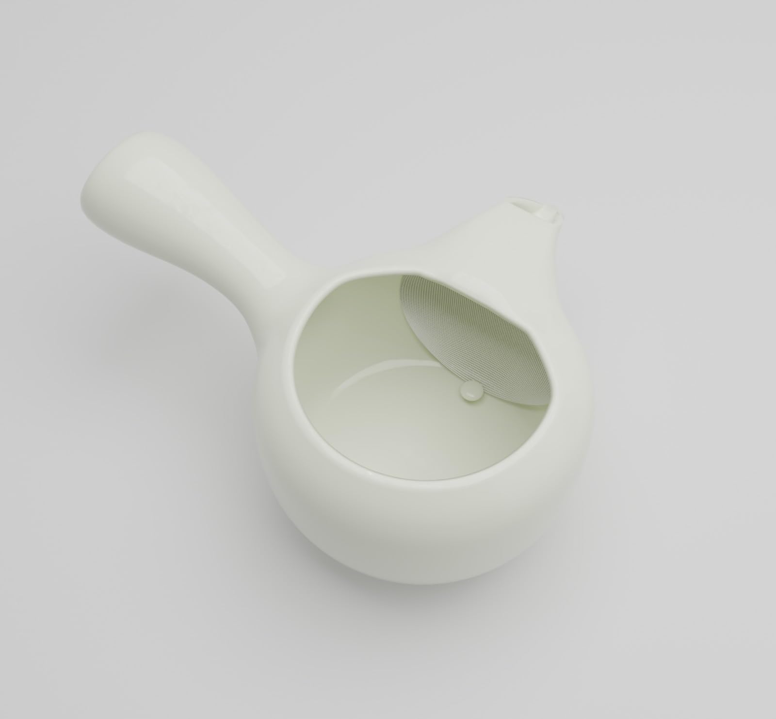 Japonaise Théière avec passoire à thé 350 ml – Kyusu ouverte en Toko Nom, mitigeur de Théière – Tea Instructor – Théière Idéal pour novices le Japon/Théière Buveurs ainsi que pour les Experts (Blanc