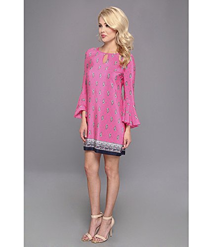 Juicy Couture Women's Boho Paisley Border Print Bell Sleeve Dress