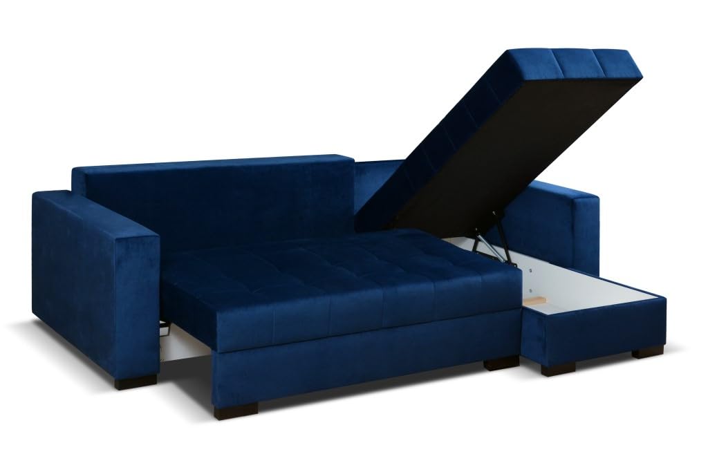 Universal Ecksofa mit Schlaffunktion und 2 Bettkasten LARO I 242cm Breit Sofa L Form I Eckcouch mit Schlaffunktion I Universal Ecke (Rechts oder Links) I Sofa Grau