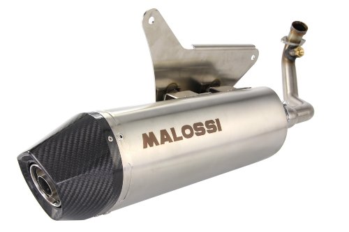  MALOSSI RX, marmitta da corsa per Gilera 125 Runner VX ->´05/200 Runner VXR ->´05 4T, LC, argento, ammortizzatore: acciaio inox, con base elettrica, con tappo in carbonio