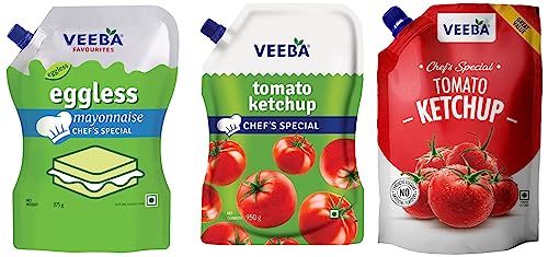 Image of Veeba Eggless Mayonnaise Chef's Special, 875 g & Veeba TOMATO KETCHUP CHEF'S SPECIAL (900g)