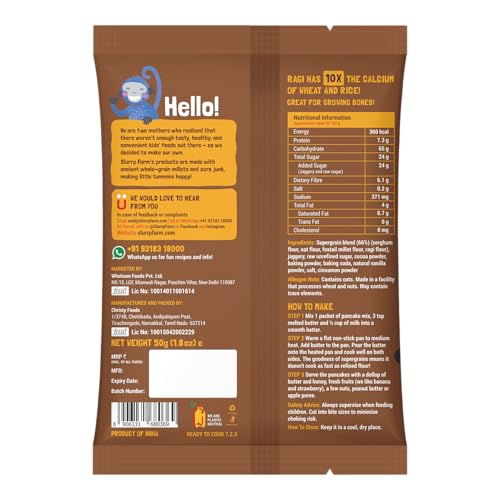 Slurrp Farm Healthy Breakfast and Snacks Trial Pack Combo, Millet Pancake and Dosa Mix, 300g (Pack of 6, 50g each) Slurrp Farm Healthy Breakfast and Snacks Trial Pack Combo, Millet Pancake and Dosa Mix, 300g (Pack of 6, 50g each)