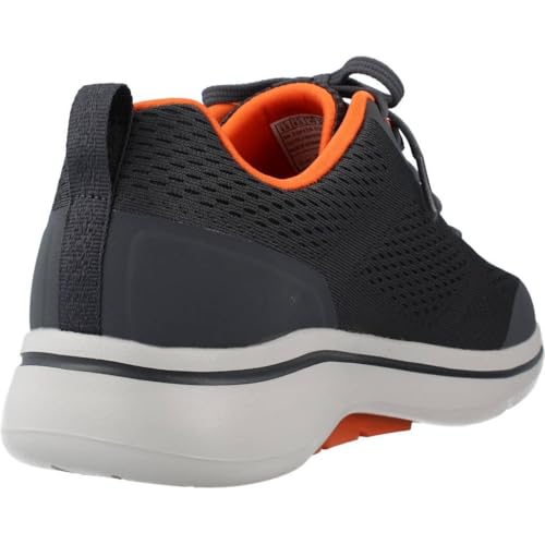 Skechers Herren Go Walk Arch Fit Idyllic Trainers, Charcoal Textile/Synthetic/Orange Trim, 42.5 EU – Ansicht 3