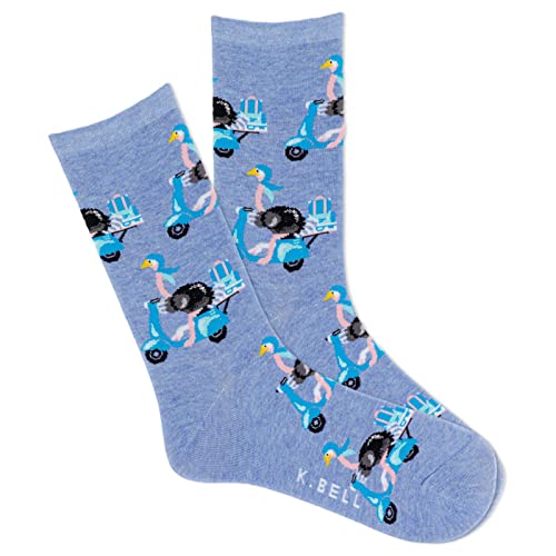 K. Bell Women's Vespa Ostritch Crew, Light Blue, Women's Shoe 9-11, 1 Pair