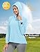 Little Donkey Andy Women's Golf Hoodie Jacket with Pleated Tennis Skirt Hem UPF 50+ Sun Protection Full Zip Running Athletic Jackets Blue XX-Large