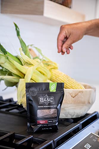 REDMOND Real Salt Kirsche Räuchersalz, 369g Beutel - 30 Stunden lang geräuchertes Real Salt mit Kräutern, natürlich, ohne Zusatzstoffe