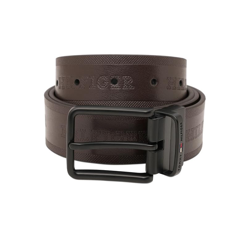 Men's Voborg Reversible Leather Belt - Embossed Logo Pattern - Dual For Classic Casual Styling & Gifting-image-40