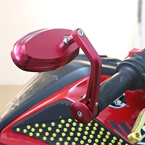 Retrovisores de barra de aluminio CNC antirreflejos ovalados para moto de 22mm 4