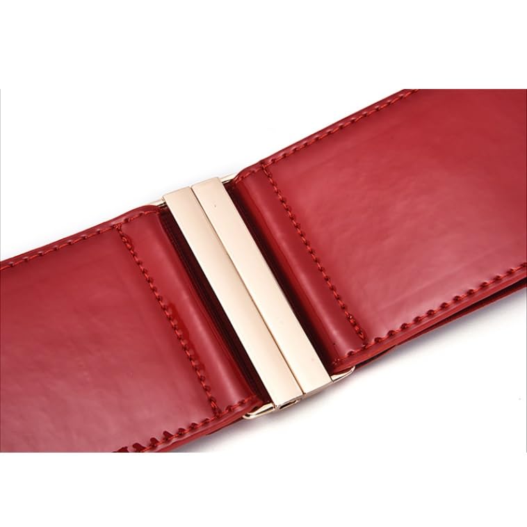 Women's Wide Waistband Decorative Dress With Leather Belt Versatile Waist Belt4