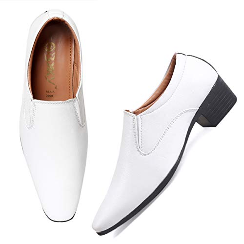 Image of BXXY Men's 2 inch Height Increasing Synthetic Material Formal Moccasion, Slip-On Shoes with Pu Sole.