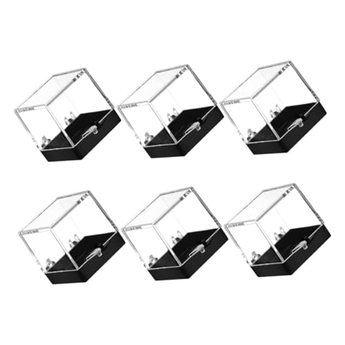 SOLUSTRE Rock Collection Display Organizer 6pcs Plastic Square Cube Storage Boxes for Jewelry and Specimens