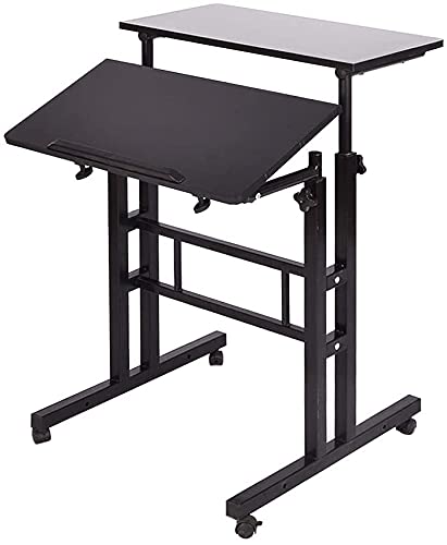 soges Adjustable Stand Up Desk 23 6 inches Computer Mobile Desk Workstation with Standing and Seating Black