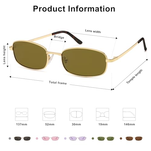 Image of SOJOS Trendy Rectangle Sunglasses Womens Mens, Retro 80s 90s Y2k Chic Narrow Thin Skinny Sunnies SJ1187