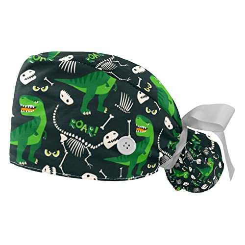 Casquettes de travail ajustables et anti-transpirantes à motif dinosaure pour hommes et femmes