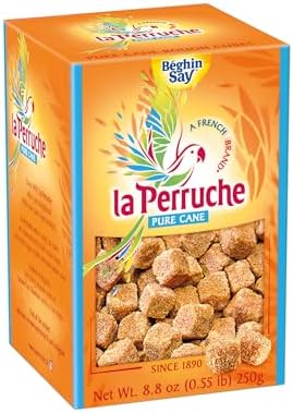 La Perruche Pure Cane Brown Sugar Cubes (250g/8.8oz box) | Ideal Sugar Cubes for Coffee | Pack of 1