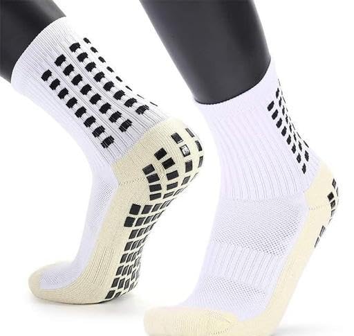 Hi-Tech Performance Athletic Socks for Men Women, Rubber Anti-Slip and Thicken Cushion Sport Socks Ankle Length Socks for Badminton Soccer Running Gym & Indoor Training 1 Pair-image-2