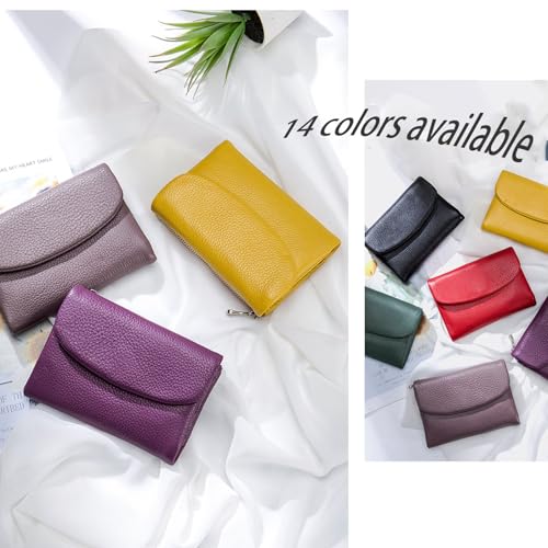 Unisex Pebble Leather Wallet - Small Wallets for Women, 5.3 * 3.9in, Soft Portable, Small Compact, Bifold Leather Coin Purse with Credit Card Holder (Gray)2