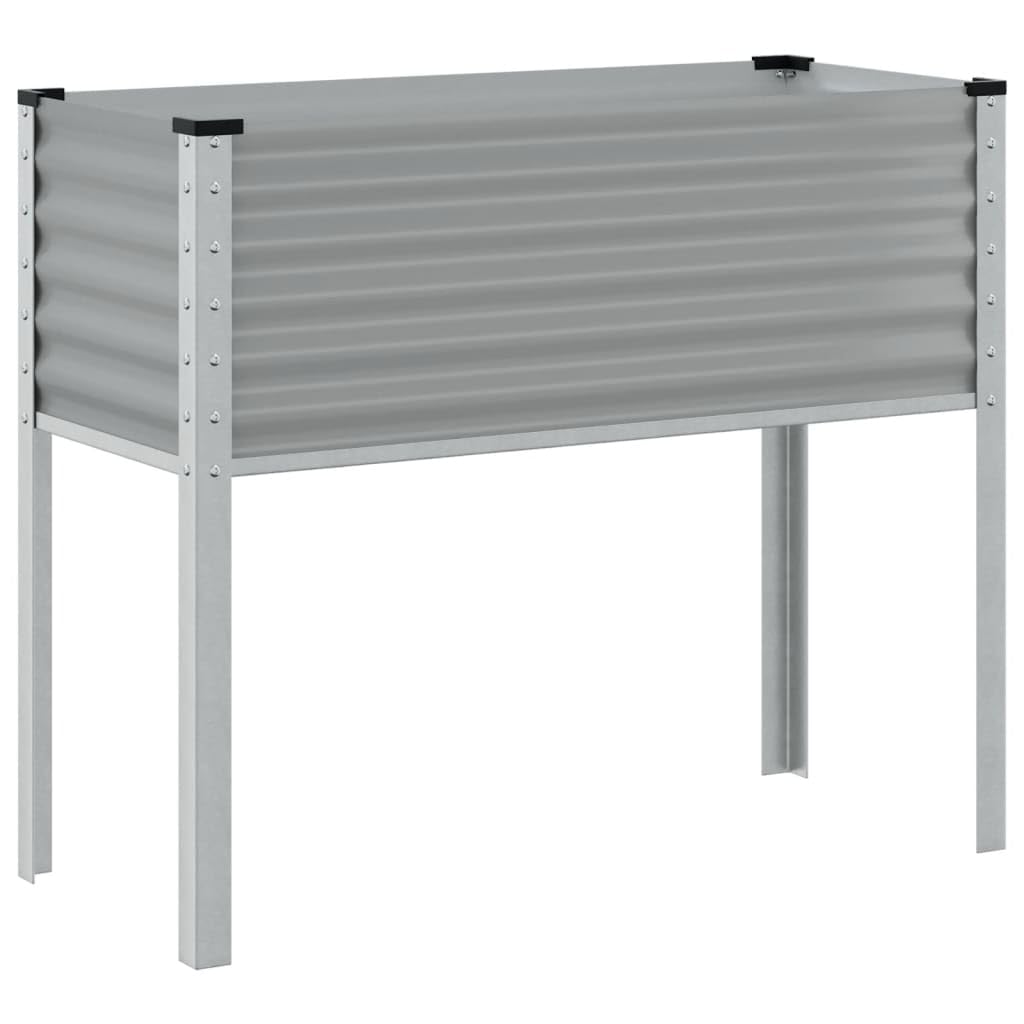 vidaXL Garden Planter Grey 100x41x90 cm Steel - Outdoor Plant Pot - Extra Large Grey Planter