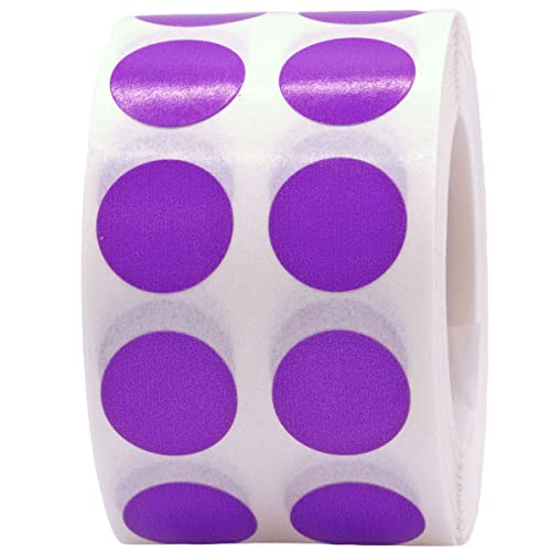 Purple Color Coding Labels For Organizing Inventory 0.50 Inch Round Circle Dots 1,000 Total Adhesive Stickers On A Roll #TOP20