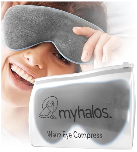 MyHalos® Eye Mask for Dry Eyes - Steam Warm Compress for Eyes - Remove Styes, Chalazion Therapy Warming and Heating Pad Hot Compress - Moist Heat Mask for Blepharitis & MGD