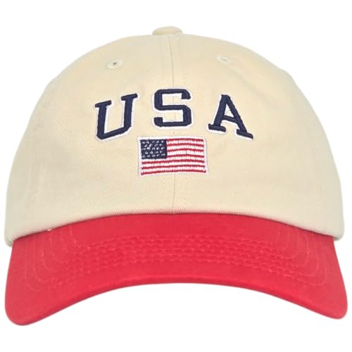 Image of E BY ELIDAN USA Hat, Embroidered American Flag Baseball Cap for Men Women