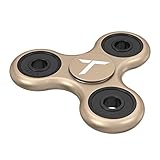 Trianium Fidget Spinner [Tri-Ranger Classic Charcoal-Black/Gold] Phone Stress Reducer toys for Kids, Adult [Flick+Spin] Single/both Hands Finger Figit Spinner Toys Perfect For Anxiety,Autism,Boredom