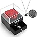 Produktbild Handgefertigte konservierte Rose mit Splitter Halskette Ohrringe Geschenkbox, Handgemachte Rose Schmuck Geschenk Box für Frauen Mutter Schwester am Valentinstag Muttertag Geburtstag Weihnachtstag