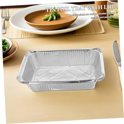 Bandejas de aluminio resistentes de 1000 ml con tapas herméticas 6