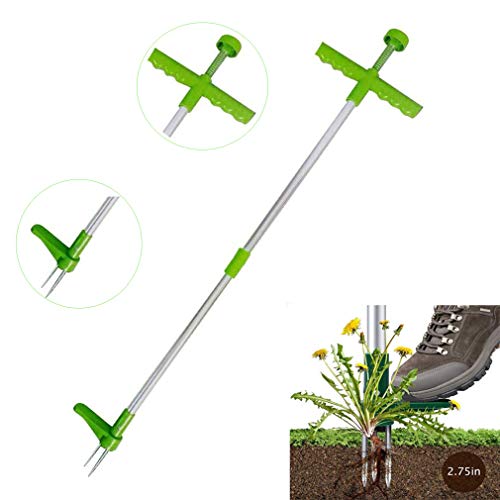 Preisvergleich Produktbild Mulple Unkrautstecher Weeder Unkrautentferner Löwenzahnstecher mit Stahlkrallen & Auswerfer, Entfernen von Unkraut ohne Bücken, 100cm