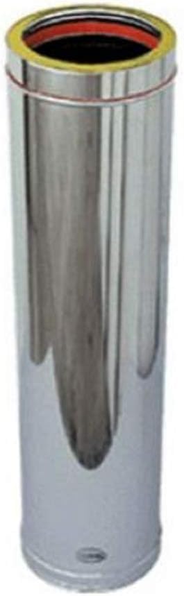 ODM Thermobrico - Tubo de doble pared de acero inoxidable aislado para conductos de humo 1 m - Diferentes tamaños - (Ø100/150)