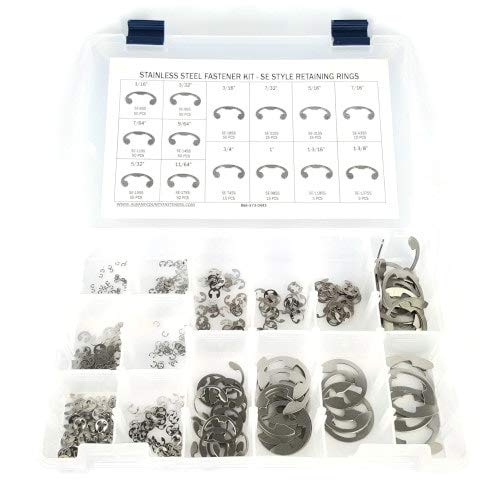 Stainless Steel SE Style External Snap Ring Kit - 456 Piece Kit