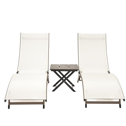 Vivere CORL3-PE Lounger Set, Pearl