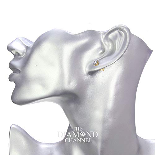 0.20-2.00 cttw Certified PREMIUM NATURAL Diamond Stud Earrings for Women 14 Karat Gold Earrings 4 Prong Setting with Screw Back Studs Fine Jewelry (J-K Color, I1-I2 Clarity)4