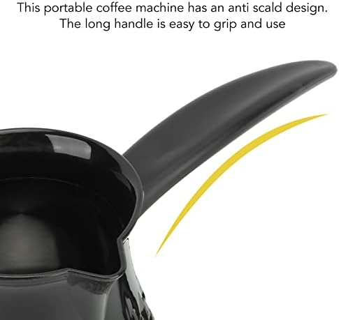Miniatura 5 de Asixxsix Cafetera eléctrica turca, cafetera portátil de acero inoxidable ABS con sistema doble, cafetera de calefacción uniforme con mango extraíble