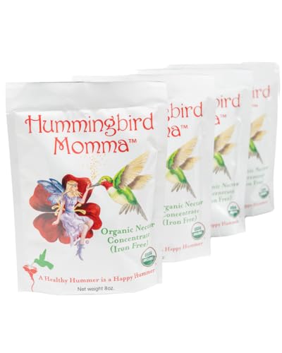 HUMMINGBIRD MOMMA USDA Organic Hummingbird Nectar, Iron-Free, 4 x 8oz
