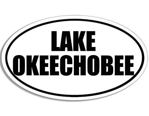 MAGNET 3x5 inch B/W OVAL Lake Okeechobee Sticker (florida bass fish fishing) Magnetic vinyl bumper...