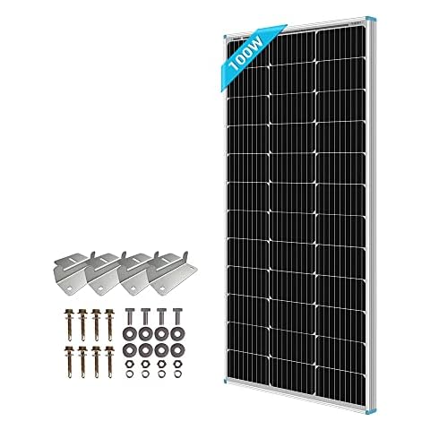 RENOGY 100W 12 Volt Solarmodul mit 4 Stück von Z-Halter Monokristallin Solarpanel Photovoltaik Solarzelle Ideal zum Aufladen von 12V Batterien Wohnmobil Garten Camper Boot Cover