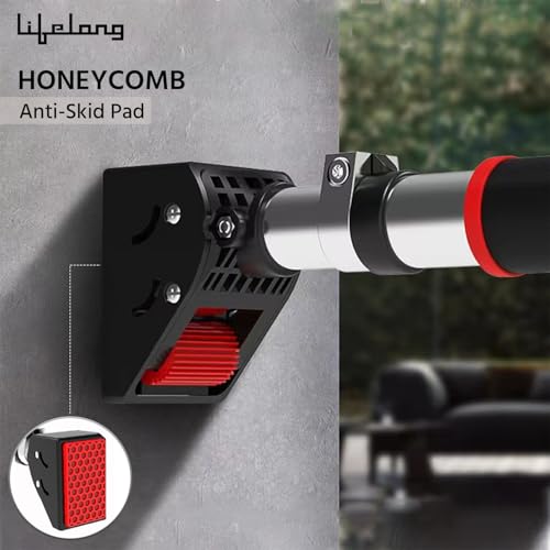 Image of Lifelong Pull Up Bar for Home -Adjustable Rod 75cm to 92cm width, wall mounted without screws -Door Pull up bar to Increase Height -Exercise equipment for Home Gym weight capacity 200Kgs