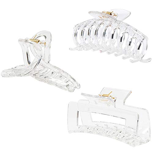 Clear Hair Claw Clips for Thick/Fine/Thin Hair, Strong holding Women