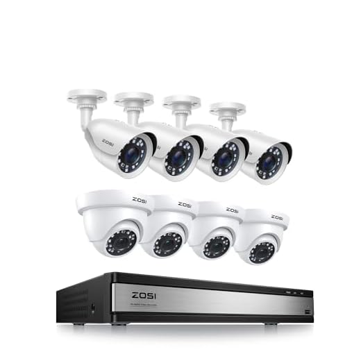 ZOSI H.265+ 1080p 16 Channel Security Camera System, 16 Channel DVR Recorder and 8 x 1080p Weatherproof Surveillance CCTV Bullet Dome Camera Outdoor Indoor, 80ft Night Vision, 90° View Angle (No HDD)