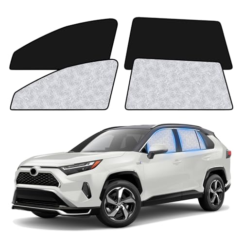 Image of ZATOOTO Car Window Shades for Toyota RAV4 2019-2024, 4 Pcs Magnetic Car Window Covers, 100% UV Protection Foldable Privacy Curtains Side Window Sun Shade for Baby Breastfeeding Sleeping Camping