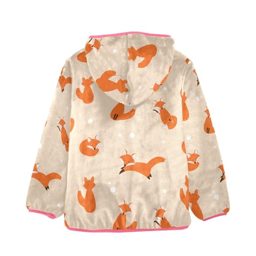 OTVEE Cute Cartoon Fox Animals Kids Hoodie Jackets Fall Spring Full Zip Warm Outwear Coat2