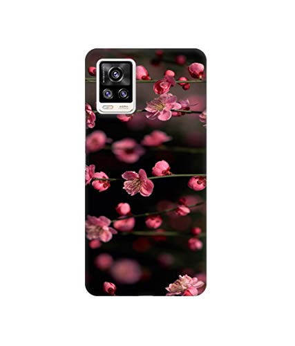Image of Pink Flowers Design 3D Printed Hard Back Case Cover for Vivo V20