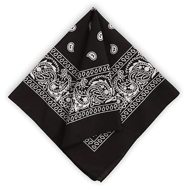 Unisex Cotton Bandana/Head Wrap/Wristband/Face Cover/Handkerchief for Men and Women, Multi (50 * 50cm (BLACK, 1)-picture-51