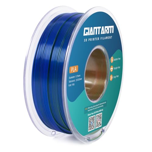 Image of GIANTARM Tri-Colors Silk Pla Filament, 3D Printer Filament 1.75mm + /-0.02mm, 1Kg (2.2lbs) Spool, Vacuum Packaging (Orange+Blue+Green)