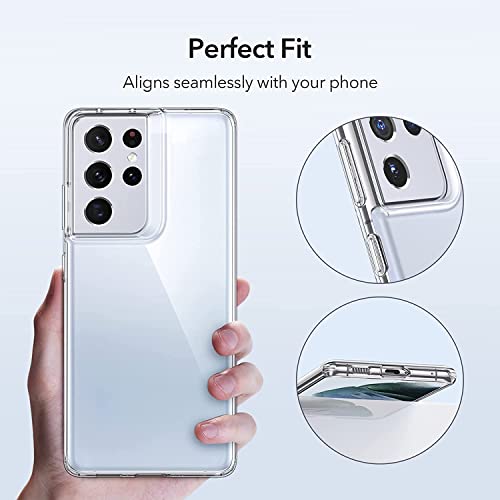 Image of NISHTECH for Samsung Galaxy S21 Ultra Premium Transparent Hybrid Soft Slim Dust Proof Back Case Cover Silicone with Camera Protection