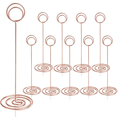 RONTEDA Table Number Holders 10Pcs - 8.75 inch Tall Table Number Stands Place Card Holder for Wedding Party Graduation Reception Restaurant Home Photo Picture Office Memo (Rose Gold, 8.75")