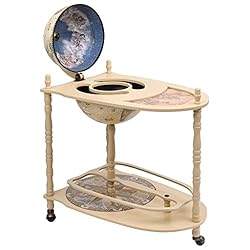 vidaXL Eucalyptus Wood Freestanding Globe Bar