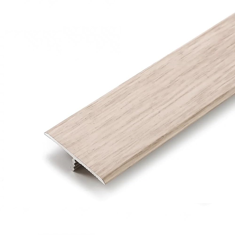 Bande de transition en aluminium en forme de T de 90 cm, bandes de séparation durables au sol de 35,4 pouces, garniture polyvalente for joindre les espaces du sol, les seuils de porte(Grey Oak)